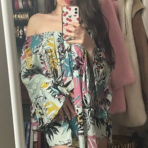 Floral Off-Shoulder Women's Top - Small & Medium